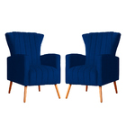 Kit 02 Poltrona Para Sala Melinda Suede Cores - Ds Estofados