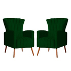 Kit 02 Poltrona Para Sala Melinda Suede Cores - Ds Estofados