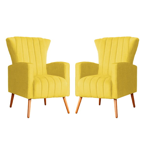 Kit 02 Poltrona Para Sala Melinda Suede Cores - Ds Estofados