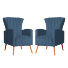 Kit 02 Poltrona Para Sala Melinda Suede Cores - Ds Estofados