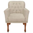 Kit 02 Poltrona Resistente Confortável Para Sala Bege