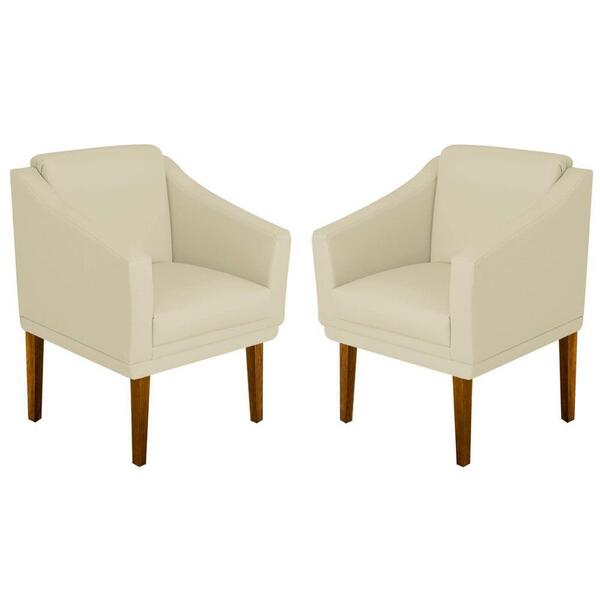 Kit 02 Poltrona Sala Decoração Clinica Bege