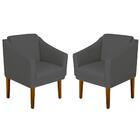 Kit 02 Poltrona Sala Decoração Clinica Cinza Escuro