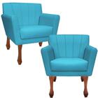 Kit 02 Poltrona Sala Decoração Clinica Iza Turquesa