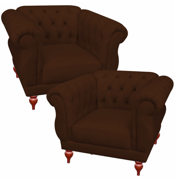 Kit 02 Poltrona Sofá Docorativa Chesterfield Botões Original