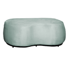 Kit 02 Poltronas  E 01 Puff Decorativo Beatriz Veludo Acqua/p