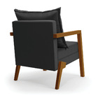 Kit 02 Poltronas Alice Corino Preto Base De Madeira D03 - D'r