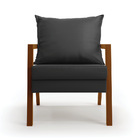 Kit 02 Poltronas Alice Corino Preto Base De Madeira D03 - D'r