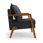 Kit 02 Poltronas Alice Corino Preto Base De Madeira D03 - D'r