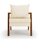 Kit 02 Poltronas Alice Linho Base De Madeira D03 - D'rossi -