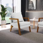 Kit 02 Poltronas Alice Linho Base De Madeira D03 - D'rossi -