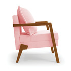 Kit 02 Poltronas Alice Suede Base De Madeira D03 - D'rossi -