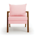 Kit 02 Poltronas Alice Suede Base De Madeira D03 - D'rossi -