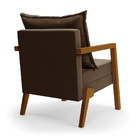 Kit 02 Poltronas Alice Suede Base De Madeira D03 - D'rossi -