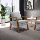 Kit 02 Poltronas Alice Suede Base De Madeira D03 - D'rossi -