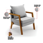 Kit 02 Poltronas Alice Suede Base De Madeira D03 - D'rossi -