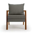 Kit 02 Poltronas Alice Suede Base De Madeira D03 - D'rossi -