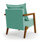 Kit 02 Poltronas Alice Suede Base De Madeira - D'rossi - Azul