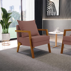 Kit 02 Poltronas Alice Veludo Base De Madeira D03 - D'rossi -