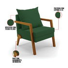 Kit 02 Poltronas Alice Veludo Base De Madeira D03 - D'rossi -