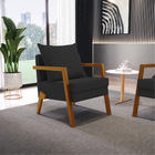 Kit 02 Poltronas Alice Veludo Base De Madeira D03 - D'rossi -