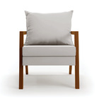 Kit 02 Poltronas Alice Veludo Cinza Base De Madeira D03 - D'r