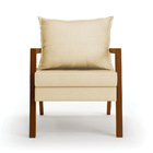 Kit 02 Poltronas Alice Veludo Luxo Off White A129 Base De Mad