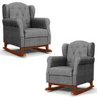 Kit 02 Poltronas Amamentação Base Madeira Balanço Lucy Z39 Li