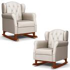 Kit 02 Poltronas Amamentação Base Madeira Balanço Lucy Z39 Si