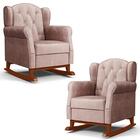 Kit 02 Poltronas Amamentação Base Madeira Balanço Lucy Z39 Ve