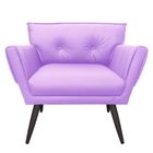 Kit 02 Poltronas Anitta Corino Lilás Pés Palito De Ferro D'ro