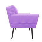 Kit 02 Poltronas Anitta Corino Lilás Pés Palito De Ferro D'ro