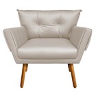 Kit 02 Poltronas Anitta Corino Pes Palito Castanho D03 - D'ro