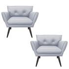 Kit 02 Poltronas Anitta Corino Pés Palito De Ferro D03 - D'ro