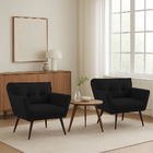 Kit 02 Poltronas Anitta Corino Pés Palito De Ferro D03 - D'ro