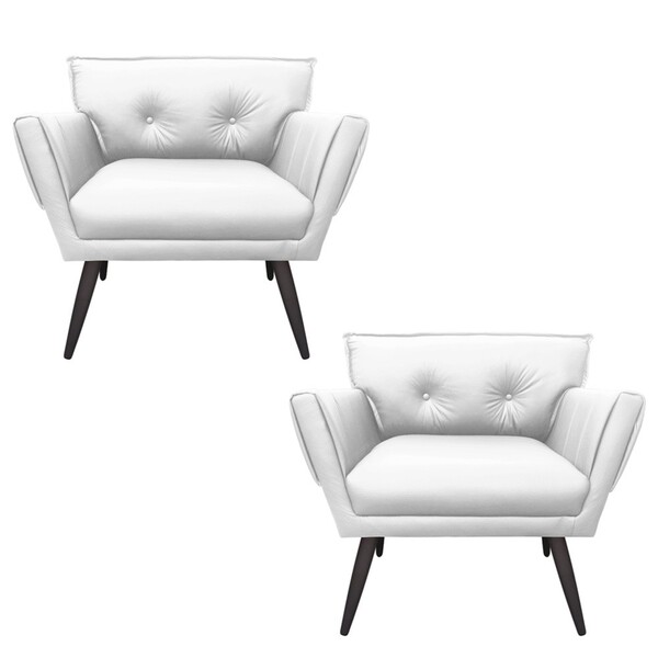 Kit 02 Poltronas Anitta Corino Pés Palito De Ferro D'rossi -