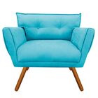 Kit 02 Poltronas Anitta Suede Pés Palito Castanho D'rossi - A