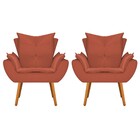 Kit 02 Poltronas Apolo Palito Mel Suede Terracota - Amarena M