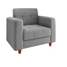 Kit 02 Poltronas Arezzo Linho Grafite A26 Pés Chanfrado Casta