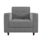 Kit 02 Poltronas Arezzo Linho Grafite A26 Pés Chanfrado Tabac