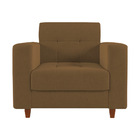 Kit 02 Poltronas Arezzo Linho Grosso Dourado A102 Pés Chanfra