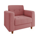 Kit 02 Poltronas Arezzo Linho Pés Chanfrado Castanho - D'ross