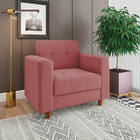 Kit 02 Poltronas Arezzo Linho Whiski Rose A106 Pés Chanfrado