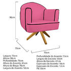 Kit 02 Poltronas Athena Base Giratória Madeira Corano - Amare