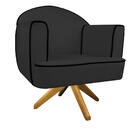 Kit 02 Poltronas Athena Base Giratória Madeira Corano - Amare