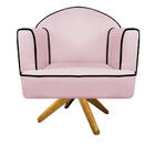 Kit 02 Poltronas Athena Base Giratória Madeira Corano - Amare