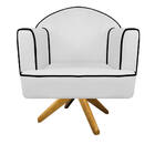 Kit 02 Poltronas Athena Base Giratória Madeira Corano - Doce