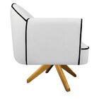 Kit 02 Poltronas Athena Base Giratória Madeira Corano - Doce