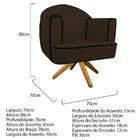 Kit 02 Poltronas Athena Base Giratória Madeira Corano - Doce