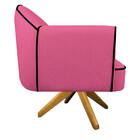 Kit 02 Poltronas Athena Base Giratória Madeira Corano - Doce